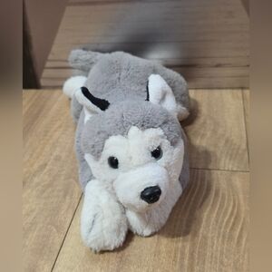 FAO Schwarz Husky Plush Dog - Gray and White